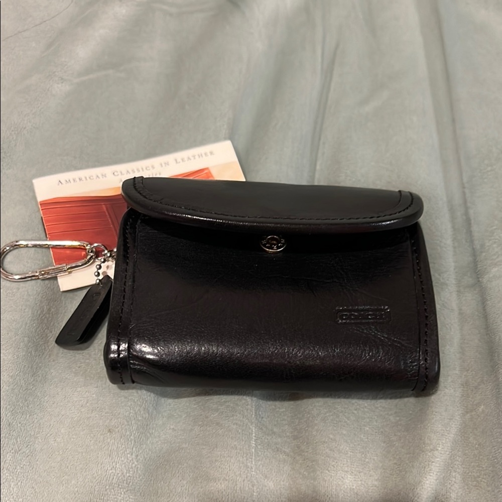 Vintage Coach Black Leather Multi-Functional Wallet Coin Purse